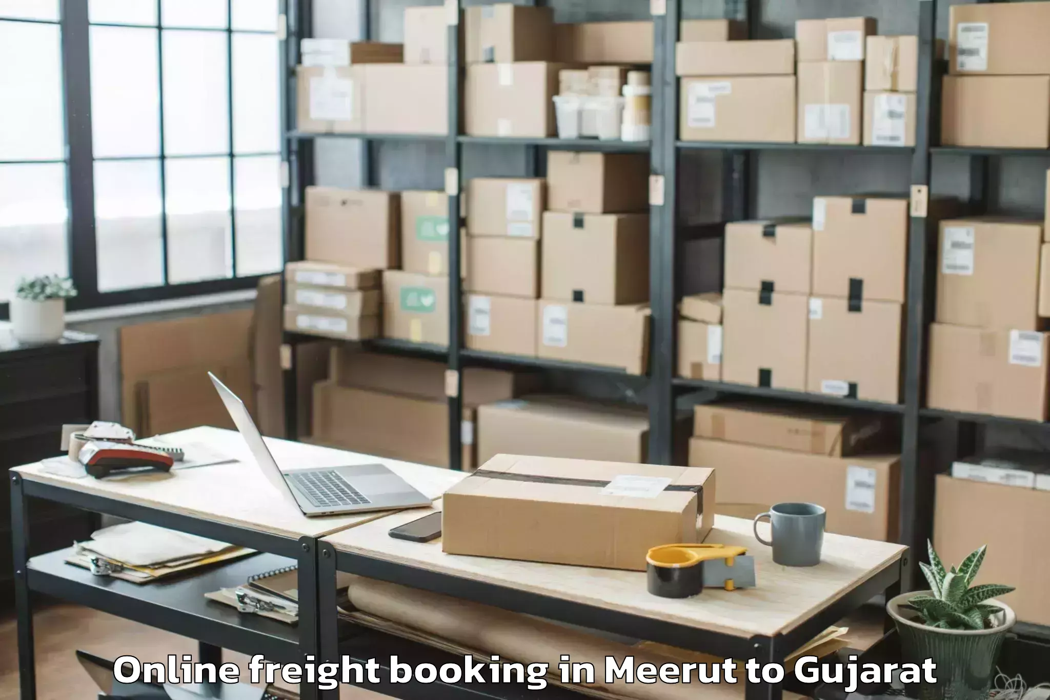 Top Meerut to Amreli Online Freight Booking Available